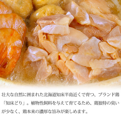 海鮮と知床どりの鍋セット ラーメン付３～４人前【国産/北海道/鶏鍋/海鮮/魚介/鶏肉/つみれ/蟹/かに/紅ズワイガニ/カニ/鱈/海老/えび/帆立/ほたて/拉麺/ご家庭用/お鍋/おなべ/寄せ鍋/冷凍/鍋/冬】 【ギフト/プレゼント/贈り物/贈答/お取り寄せ/グルメ/食品/海鮮】