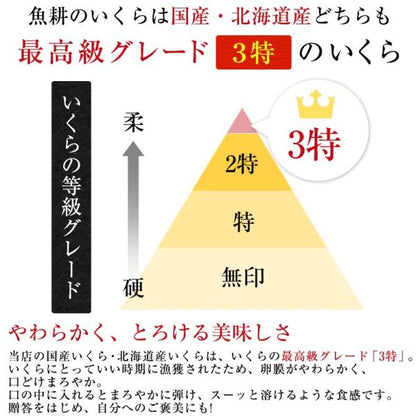 いくら 最高級3特グレード 2024年新物 食べ比べセット イクラ醤油漬け 大粒 2kg 1kg×2 国産と北海道産の秋鮭から丹念にほぐした宝石のようなイクラ 【ギフト/プレゼント/贈答用】