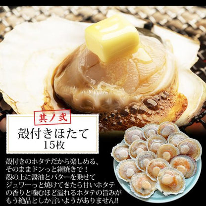 海鮮バーベキュー セット 2種 合計約2kg BBQ 冷凍 【海鮮/バーベキュー/キャンプ/海鮮焼き/鉄板焼き/食材/魚/貝/海産物/鍋/海鮮鍋セット/海鮮セット/寄せ鍋/ホームパーティー/お取り寄せ】 【かき/カキ/牡蠣/ほたて/ホタテ/帆立/殻付き/牡蠣/カキ/カンカン焼き】