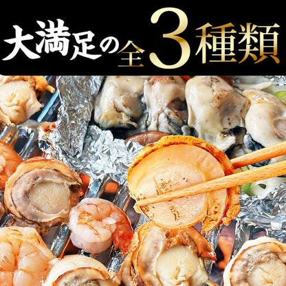 シーフードミックス 海鮮バーベキュー セット 冷凍 大粒 むき身 3種 20品 約3人前 BBQ 国産 【海鮮/バーベキュー/キャンプ/海鮮焼き/鉄板焼き/食材/魚/海産物/鍋/海鮮鍋セット/海鮮セット/寄せ鍋/ホームパーティー/お取り寄せ】【ブラックタイガー/エビ/海老/かき/カキ/牡蠣/ボイルほたて/ホタテ/帆立】
